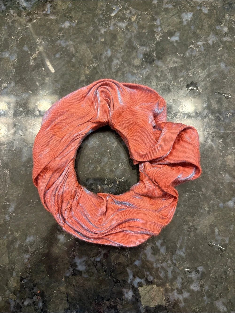 Rust Orange Metallic Scrunchie - Women's Hair Accessory